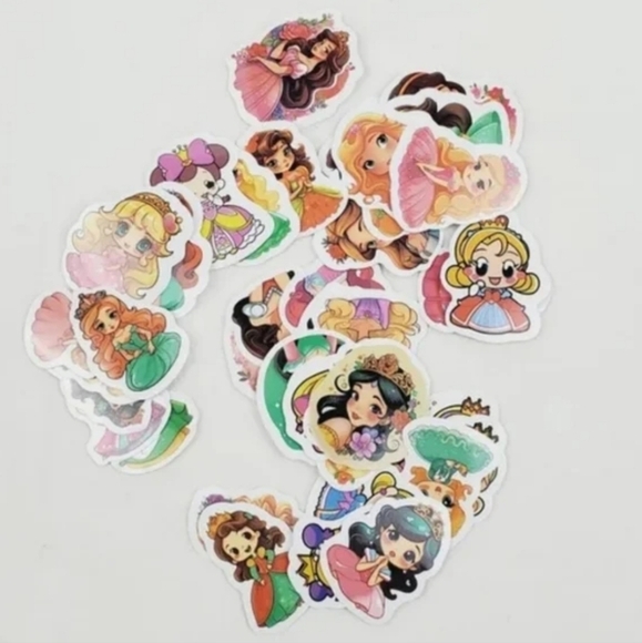 50 Pieces Princess Waterproof Doodle Stickers - Picture 6 of 7